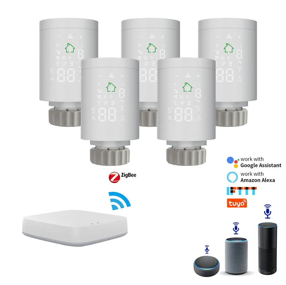 Vanne de radiateur thermostatique programmable wifi trv, chauffage intelligent tuya zigbee 3.0, contrôle du thermostat du radiateur