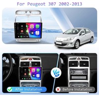 Autoradio Android avec écran sans fil de 9 pouces pour Peugeot 307 307CC 307SW 2002-2016 Lecteur stéréo GPS Navigation