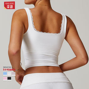 Haut de yoga côtelé Zechuang XLSML en nylon, couleur unie, séchage rapide, respirant, pour le fitness, la course à pied et le yoga - Product Image 5