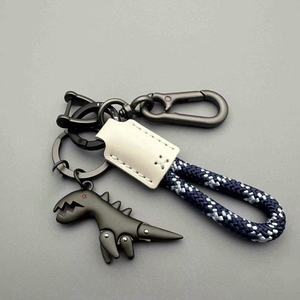 Porte-clés dinosaure tendance en alliage de zinc T-Rex, pendentif de sac à dos, porte-clés multifonctionnel en corde tressée, porte-clés de voiture en métal - Product Image 5