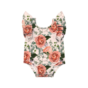 Tutina personalizzata per bambina con maniche a sbuffo a pois a maniche corte girocollo manica corta a coste per 0-24 <span class=keywords><strong>mesi</strong></span> - Product Image 4