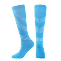 Chaussettes de sport rayées à compression pour le baseball, hauteur genou