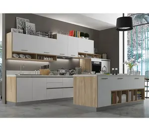 Hot Selling Kitchen Furniture Customized Design Lacquer Painting Finished Kitchen Cabinets