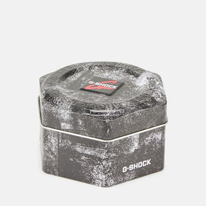 Boîte de rangement pour montres avec logo personnalisé, emballage cadeau OEM, boîte en métal noir hexagonale de luxe, boîte en étain noire fossile - Product Image 3