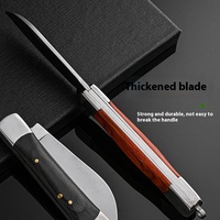 Couteau de poche pliant en acier inoxydable de haute qualité manche en bois porte-clés personnalisable pour projets de bricolage usine vente en gros OEM