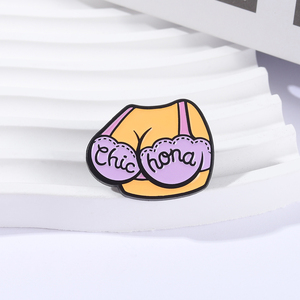 Broche en alliage Hona, motif poitrine généreuse, avec citation humoristique et chic, accessoire de bijouterie, cadeau pour amis - Product Image 2