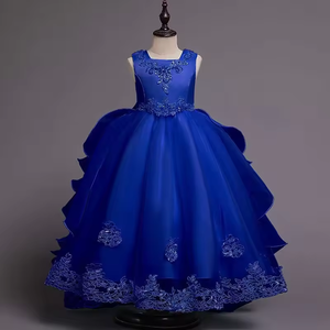 Stile europeo moda calda ragazza abito da sposa soffice fata bambini vestito da festa giallo abiti a fiori per le ragazze di 10 anni - Product Image 3