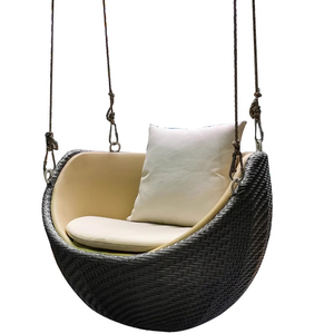 Cadeira Suspensa de Vime para Interiores, Baloiço Individual, Cadeira de Balanço para Varanda, Assento Preguiçoso de Lazer, Mobiliário para Interiores e Exteriores - Product Image 6