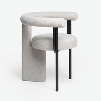 Chaise de salle à manger en métal de style nordique, design de luxe léger, modèle GY-68 conçu par des designers; Chaise de lecture rembourrée de qualité hôtelière