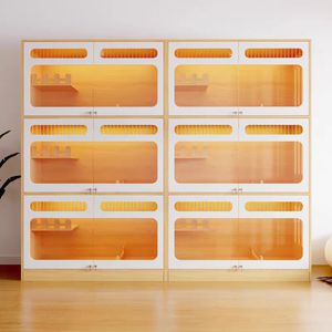 Casa de Madera de Alta Gama para Gatos con Jaula de Vidrio, Villa de Lujo para Gatos, Ideal para <span class=keywords><strong>Hoteles</strong></span>, Pensiones y Tiendas - Product Image 1