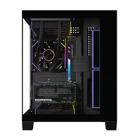 Boîtier PC de bureau Ruix ZY-M360 OEM noir, nouveau design, format mid-tower, en alliage d'aluminium et acier, pour jeux MATX, avec autocollant personnalisé et verre trempé