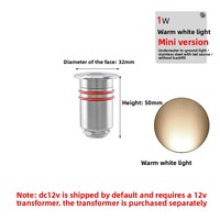 Lampe LED Encastrée Sous-Marine IP68 Étanche en Acier Inoxydable pour Jardin, Marchepied Extérieur Circulaire 12V, Garantie 2 Ans, CRI80