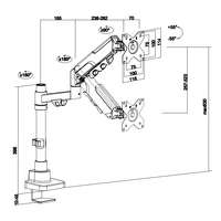 Support de bureau pour écran d'ordinateur à fixation par pince, entièrement articulé, robuste, grande capacité de charge, compatible VESA