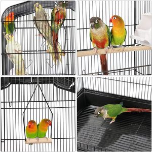 Papağan Lovebirds Finches kanaryalar <span class=keywords><strong>Parakeets</strong></span> için ayrılabilir haddeleme standı ile 64 inç oyun açık üst orta küçük kuş kafesi - Product Image 5