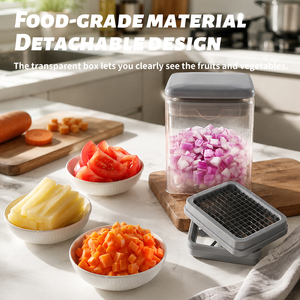 Food Grade ABS Manual 3-Piece Multifunctional <b>Vegetable</b> <b>Chopper</b> Mandoline Slicer Stainless Steel Blades Onion Dicer Detachable - Product Image 2