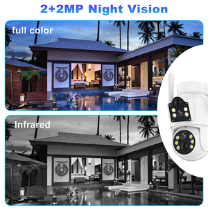 Wifi PTZ máy ảnh 2MP + 2MP ống kính kép Pin máy ảnh năng lượng mặt trời bảng điều chỉnh sạc 8000mAh pin PIR cảm biến hai cách âm thanh IP66 không thấm nước - Product Image 4