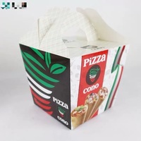 Boîtes à pizza en papier alimentaire personnalisées, jetables, pour emporter, boîte pour restaurant, emballage de pizza triangulaire