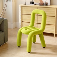 Tabouret de coiffeuse de salon de forme irrégulière en fer moderne amélioré Tube incurvé Design chaise de salle à manger chaise de poulpe chaise de maquillage