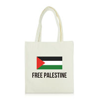 Vente en gros Sac en toile blanc promotionnel Palestine Sac en toile avec logo du drapeau palestinien