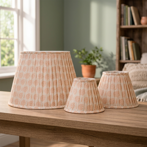 Pantalla de Lámpara de Lino Viscosa con Estampado Floral de Melocotón, Pantalla de Tela Plegada Hecha a Mano, Decorativa para Lámparas de Mesa, de Pie y Colgantes - Product Image 3