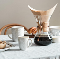 Vente chaude Cadeau de pendaison de crémaillère ou de mariage Tasse à café en céramique gaufrée Ensemble de tasses en céramique gaufrée, Tasses en céramique pour le latte