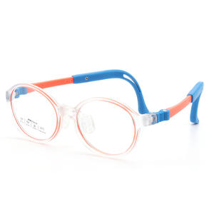 Montures de lunettes rondes pour enfants Mm25630, verres en acrylique, silicone confortable, origine Danyang, taille moyenne - Product Image 1