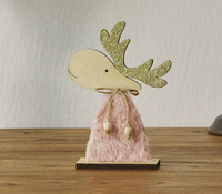 Ornements de wapiti en bois de Noël Ornements de fenêtre Cadeaux Décorations de renne de Noël