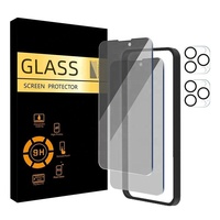 3 Packs de protection d'écran 9H Dureté pour iPhone 15 16 17 Pro Max Plus Film anti-espion en verre trempé