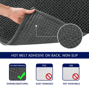 Luxury Nonslip Chenille Microfiber Soft Plush Anti-Slip <strong>Super</strong> Water <strong>Absorbent</strong> Shower <strong>Bath</strong> Rugs Floor Bathroom <strong>Mat</strong> for Home - Product Image 6