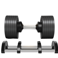 Équipement de musculation pour la salle de sport, ensemble de poids réglables avec plusieurs options en livres, ensemble d'haltères réglables