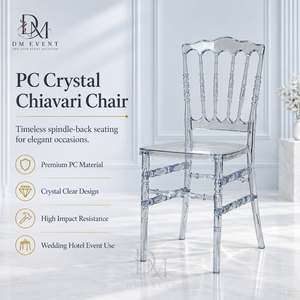 Transparent Blue Polycarbonate Napoleon <b>Chair</b> Lightweight Durable for Wedding Party and Banquet Events - Product Image 1