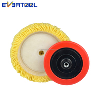 EVERTOOL 2 disques de polissage auto-adhésifs en pure laine de 8 pouces (lot de 2) – Kit de tampons de lustrage et de cirage en laine – Polisseuse
