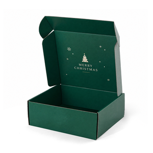 Boîte d'expédition en carton ondulé personnalisée pour Noël, imprimée en couleur avec Père Noël et sapin, pour le Mahjong des fêtes - Product Image 2
