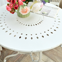 Table basse pliable INNOVA HOME vintage noir/blanc en fer, durable, facile à assembler, design antique, accent pour salon