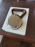 Kettlebell haltère en bois de noyer 12 kg avec cœur en acier inoxydable, poignée ergonomique, écologique, portable, pour entraînement de force à domicile