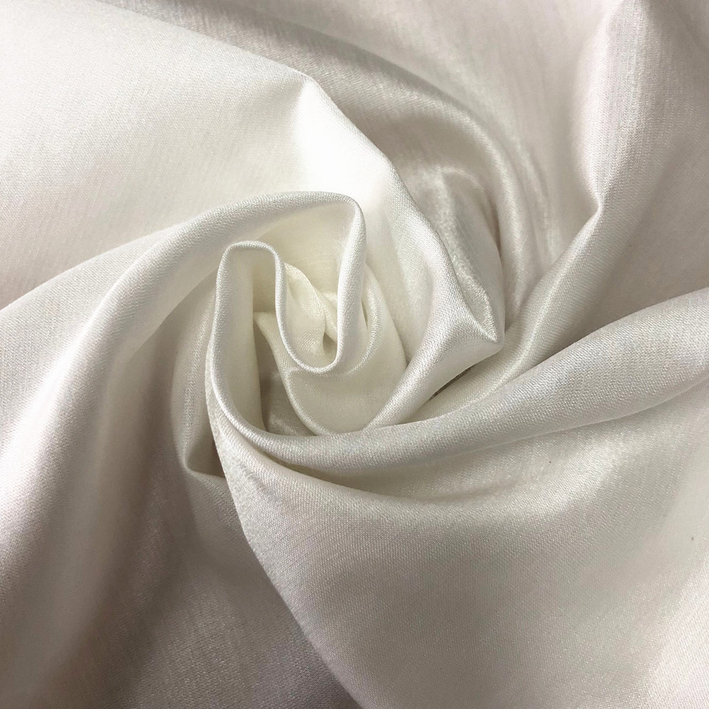 16m/m Hot Selling Cotton Blend Silk Natural White Silk Cotton Satin Fabric for Casual Clothing