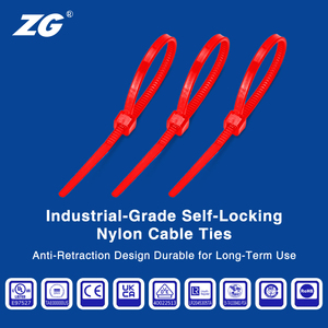 Attaches de câble en nylon 66 rouge de qualité supérieure, haute résistance, libérables, KSS, boucle antivol robuste, usage industriel, 2,5 mm x 100 mm - Product Image 2