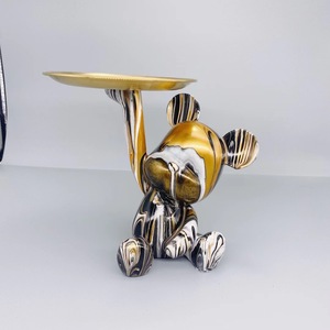 Peinture sur support fluide vierge <span class=keywords><strong>Violent</strong></span> Bear With Tray, ours en résine pour ornements décoratifs - Product Image 2