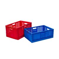 Caisses en plastique pliables de haute qualité, recyclables, empilables, pour le stockage logistique, avec trous de ventilation, caisses en plastique
