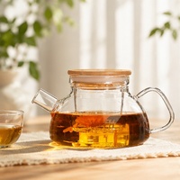 Théière magique en verre transparent en borosilicate de haute qualité pour la maison et le bureau, ensemble bouilloire