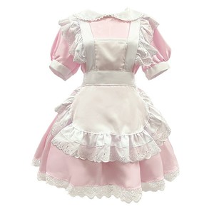 Rosa Lolita Dienstmädchen-Kostüm Kleid Polyester Outfit-Set für Erwachsene Frauen Süßer <span class=keywords><strong>Kawaii</strong></span>-Stil Cosplay Halloween-Party Event - Product Image 6