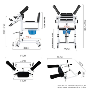 Silla de ruedas elevadora hidráulica multifuncional para el cuidado de la transferencia de pacientes Características de transferencia de ducha Equipo de seguridad para el baño - Product Image 4