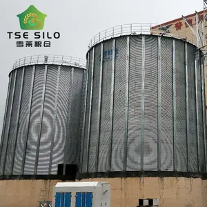 Corrugated steel flat bottom silo for wheat soybean grain storage