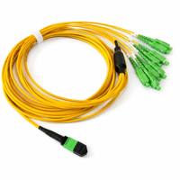 Câble de brassage fibre optique MPO vers SC de haute qualité, 8 cœurs, MPO-8 vers 8xSC APC, cordon de distribution, OS2 monomode polarité Type B, 7m LSZH
