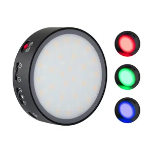 Lampu Kamera Video Kreatif Lampu Fotografi RGB dengan Kontrol Aplikasi, Lampu Bundar Portabel Penuh Warna untuk Pengambilan Gambar Kamera YouTube