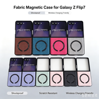 Étui de téléphone de luxe antichoc et anti-traces de doigts à chargement magnétique pour Z Flip 7/6/5/4/3 en cuir PU de Guangzhou