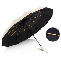 Parapluie de voyage pliable en pongé à 24 baleines, personnalisé, protection UV, coupe-vent, pliage automatique, pour affaires, vente en gros