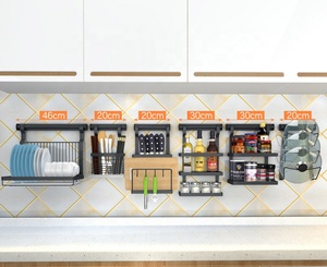 Acero inoxidable 201 <span class=keywords><strong>2</strong></span> capa estante de la especia pintura negro y ponche gratis para organizador de cocina 18,<span class=keywords><strong>3</strong></span> cm <span class=keywords><strong>X</strong></span> 30cm <span class=keywords><strong>X</strong></span> 31cm - Product Image 5