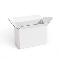 Boîte d'expédition universelle en carton ondulé blanc rectangulaire, trois plis, coupe à la presse E-flute, petite taille ; pour e-commerce postal