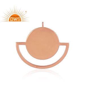 Sun & Moon Design Pendant for Unisex Rose Gold Plated Jewelry Manufacturer Mother of Pearl Gemstone Pendant - Product Image 3